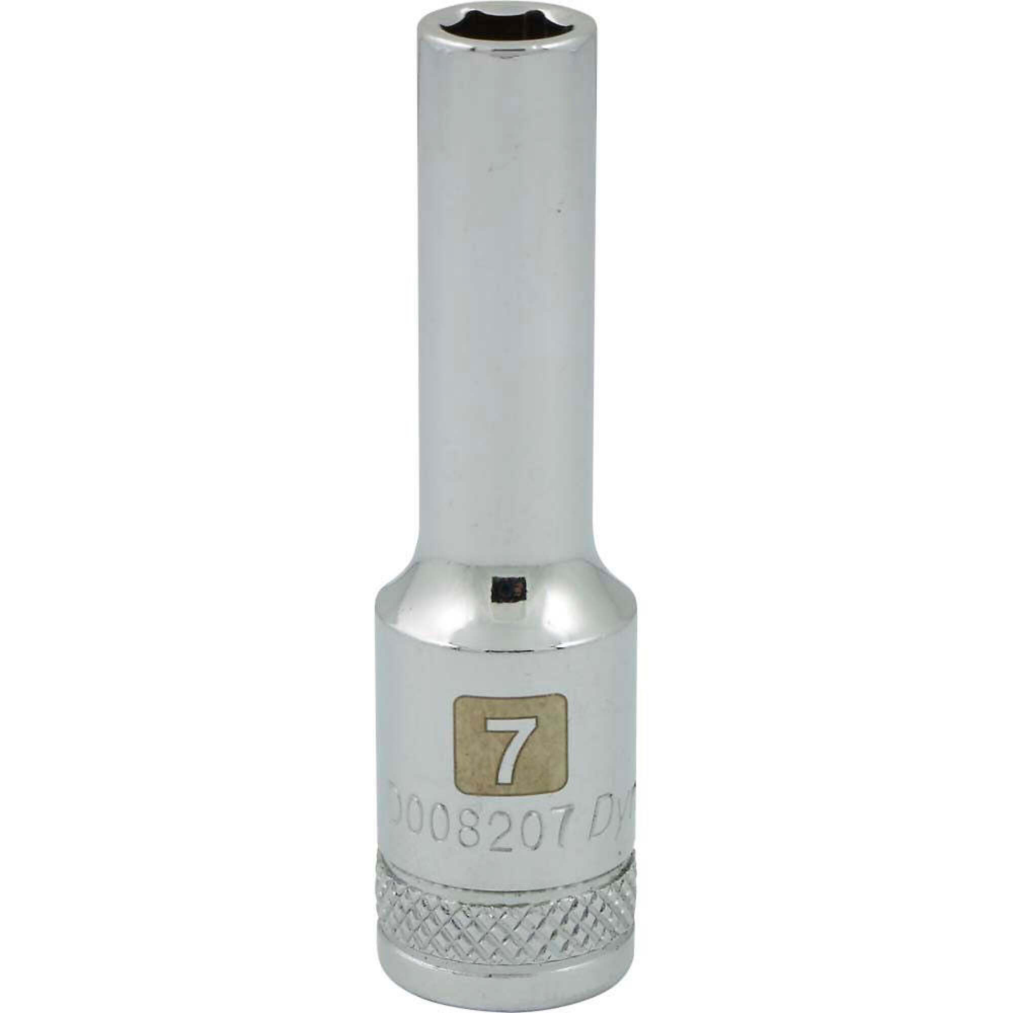 Dynamic Tools 3/8" Drive 6 Point Metric, 7mm Deep Length, Chrome Finish Socket